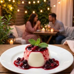 Panna Cotta de Vainilla y Frutos Rojos