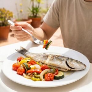 Lubina a la Espalda con Ajada